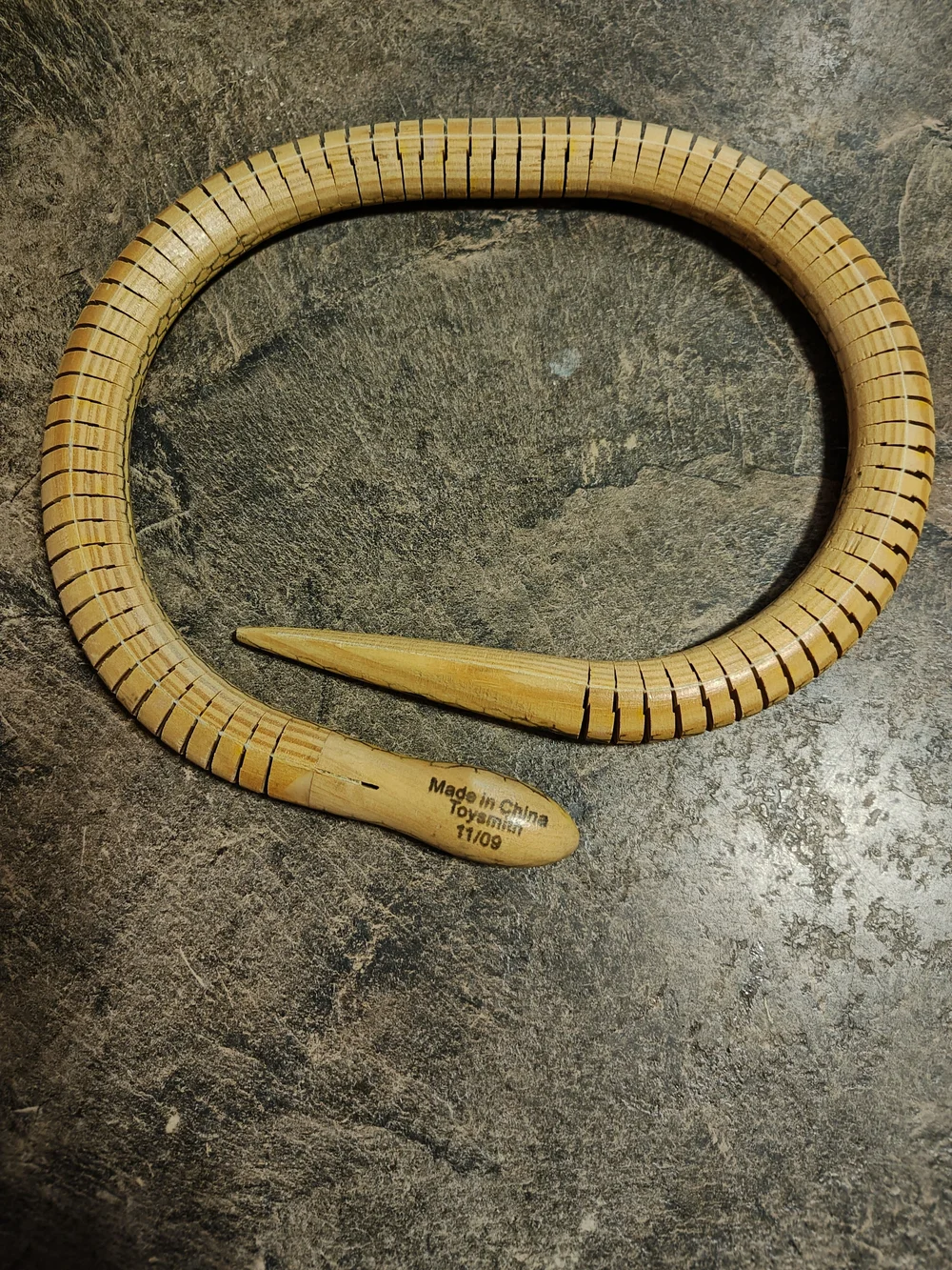 Yellow and Black Reptile Wooden Snake